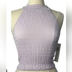 Mono B Lilac Sleeveless Halter Women's Top Size‎ L